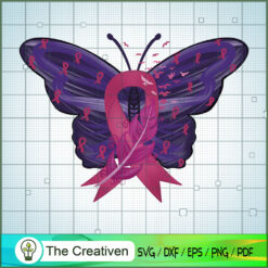 Cancer Ribbon Butterfly SVG, Pinky SVG, Breast Cancer Awareness SVG, Cancer SVG