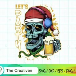 Skull Beer Christmas SVG, Skull Beer Christmas Digital File, Skull SVG