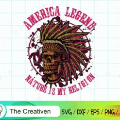Skull Indian America Legend SVG, Skull Indian America Legend Digital File, Skull SVG