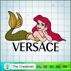 Ariel Mermaid Versace Luxury SVG, Disney Princess SVG, Luxury Brand SVG