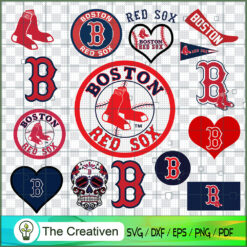 Boston Red Sox Logo Bundle, Major League Baseball SVG Bundle, USA Baseball SVG