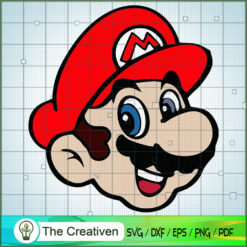 Mario Head SVG , Game Mario SVG, Funny Mario SVG