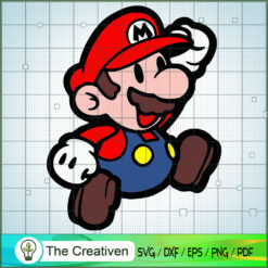Paper Mario SVG , Game Mario SVG, Funny Mario SVG