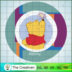 Circle Colorful Winnie The Pooh SVG, Winnie The Pooh SVG, Disney Cartoon SVG