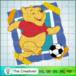 Pooh Play Soccer SVG, Winnie The Pooh SVG, Disney Cartoon SVG