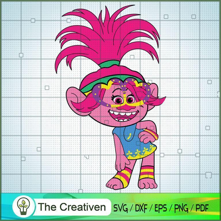 Beautiful Girl Queen Poppy SVG, Trolls SVG, Funny SVG, Cartoon SVG ...