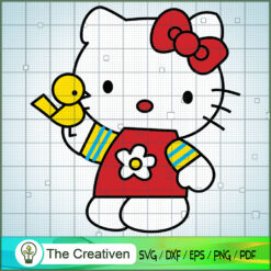 Kitty Take A Chicken SVG, Kitty Cat SVG, Hello Kitty Cartoon SVG