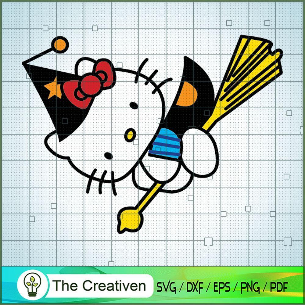 Kitty Witch SVG, Kitty Cat SVG, Hello Kitty Cartoon SVG - Premium