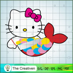 Kitty Mermaid SVG, Kitty Cat SVG, Hello Kitty Cartoon SVG