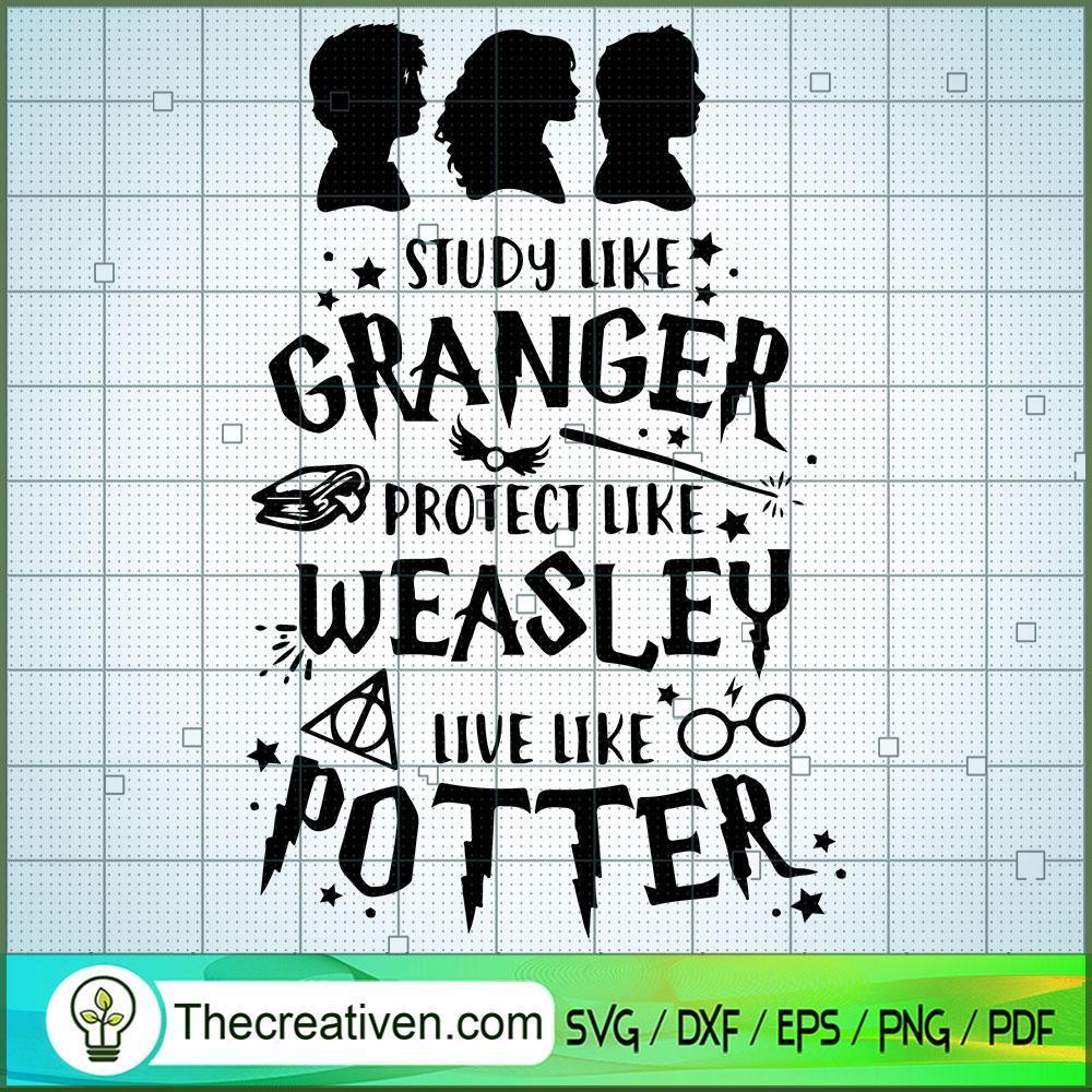 Harry Potter Gift Protect like Weasley Study like Granger Live like Potter Wall Art Digital Download Quote Printable Download