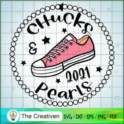 Chucks & Pearls Circle Oink 2021 SVG, Chucks And Pearls SVG, Converse Shoe SVG