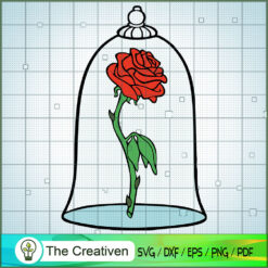 Flower In Glass SVG, Beauty And The Beast SVG, Cartoon Movie SVG, Disney SVG