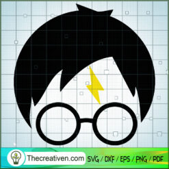 Cute Black Face Harry Potter SVG, Hogwarts SVG, Harry Potter SVG