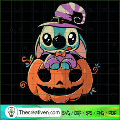 Stitch Witch with Pumpkin SVG, Halloween SVG, Scary SVG, Horror SVG