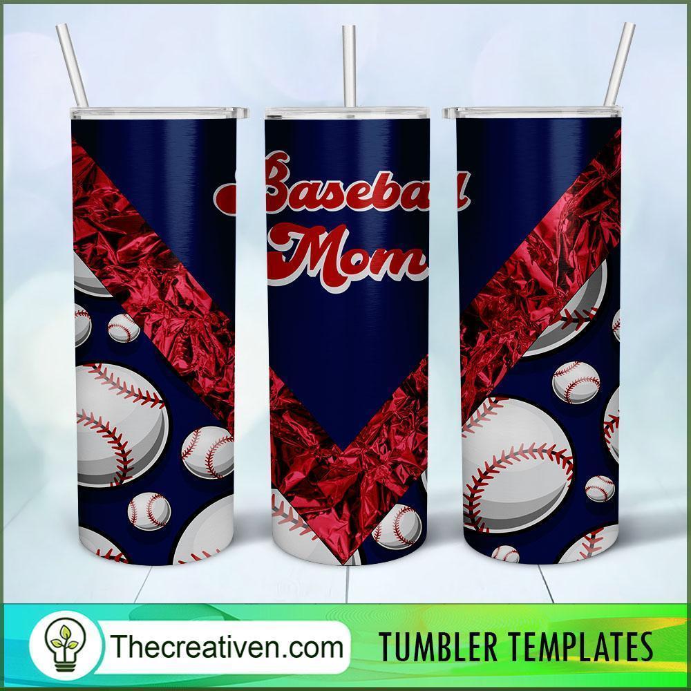 Mothers Day Tumbler Baseball Mom Digital Download Baseball Mama 20oz Skinny Sublimation Waterslide Straight/Tapered Designs PNG Wrap