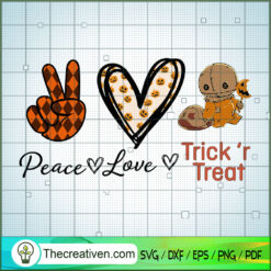 Peace Love Trick or Treat SVG, Horror SVG, Halloween SVG, Halloween Scary SVG