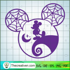 Halloween Mickey Spider Silk Head SVG, Disney Halloween SVG, Mickey And Minnie SVG
