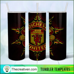 Manchester United Logo Skinny, 20oz Skinny Straight, Full Tumbler Wrap, PNG Digital File