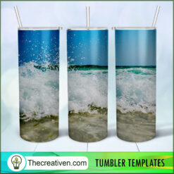 Beach Tumbler Wrap 20 Ounce Skinny PNG, 20oz Skinny Straight, Full Tumbler Wrap, PNG Digital File