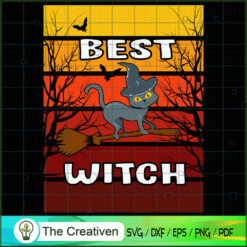 Best Witch Funny Cat Halloween Broom SVG, Halloween SVG, Trick or Treat SVG, Halloween Mom SVG
