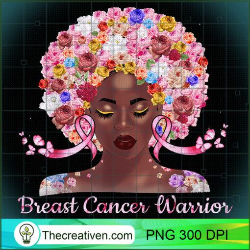 Afro Flowers Hair Art Black Queen Breast Cancer Awareness T Shirt copy