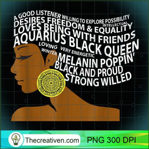 Aquarius Black Queen Zodiac Birthday T Shirt for Black Women copy
