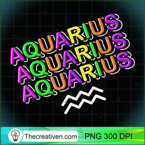 Aquarius Rainbow Funny 90s Retro Sign Zodiac Symbol Gift T Shirt copy
