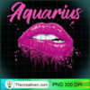 Aquarius Zodiac Birthday Pink Lips T Shirt for Black Women copy