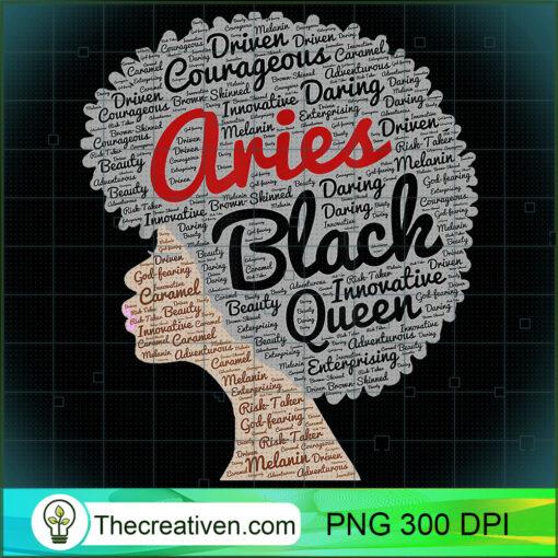 Aries Black Queen Birthday Afro T Shirt for Black Women copy