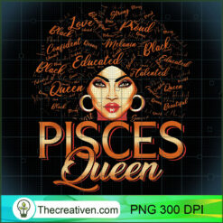 Black Women Afro Hair Art Pisces Queen PNG, Afro Women PNG, Pisces Queen PNG, Black Women PNG