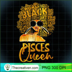 Black Women Afro Hair Art Pisces Queen Pisces Birthday PNG, Afro Women PNG, Pisces Queen PNG, Black Women PNG