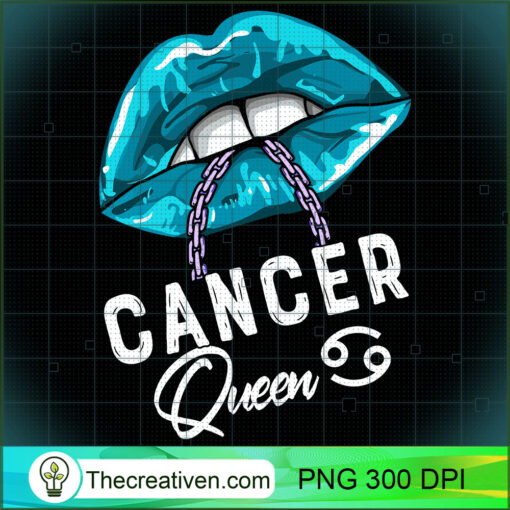 Cancer Queen Lips Chain Zodiac Astrology Womens Long Sleeve T Shirt copy