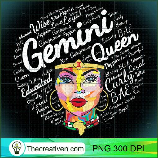 Gemini Queen Gift For Black Women Born In May June Gemini T Shirt copy