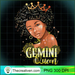 Gemini Queen Strong Smart Afro Melanin Black Women PNG, Afro Women PNG, Gemini Queen PNG, Black Women PNG