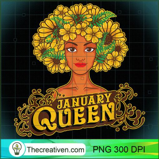 January Queen Birthday Afro Black Funny Aquarius Gifts T Shirt copy