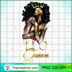 Leo Queen Zodiac Tee PNG, Afro Women PNG, Leo Queen PNG, Black Women PNG