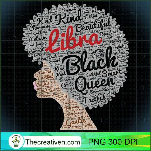 Libra Queen Zodiac Birthday Afro T Shirt for Black Women copy