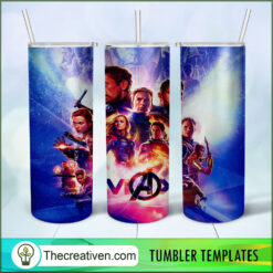 Avengers Team Poster 20oz, 20oz Skinny Straight, Full Tumbler Wrap, PNG Digital File