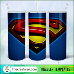 Superman Logo 20oz, 20oz Skinny Straight, Full Tumbler Wrap, PNG Digital File