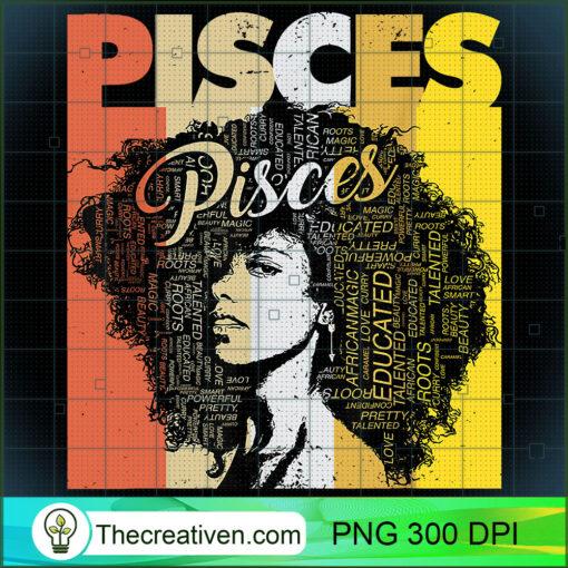 Pisces Pride Black Women Natural Hair Art Word T Shirt copy