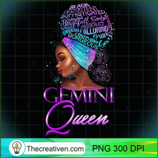 Purple Gemini Queen African American Woman May June T Shirt copy