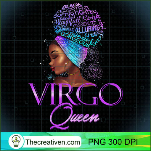 Purple Virgo Queen African American Woman August September T Shirt copy