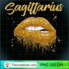 Sagittarius Zodiac Birthday Golden Lips T Shirt Black Women copy