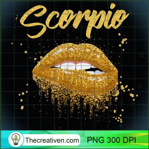 Scorpio Zodiac Birthday Golden Lips T Shirt for Black Women copy