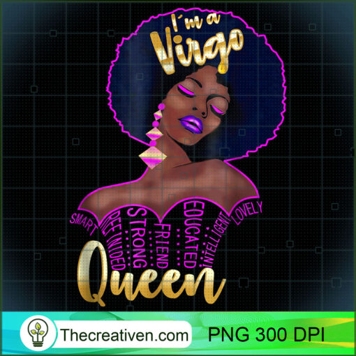 Virgo Queen Astrology Birthday T Shirt for Afro Black Women copy