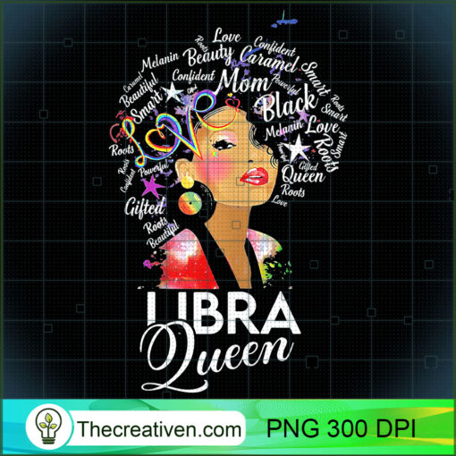 Womens Afro Hair Art Libra Queen Birthday September 23 October 22 T Shirt copy
