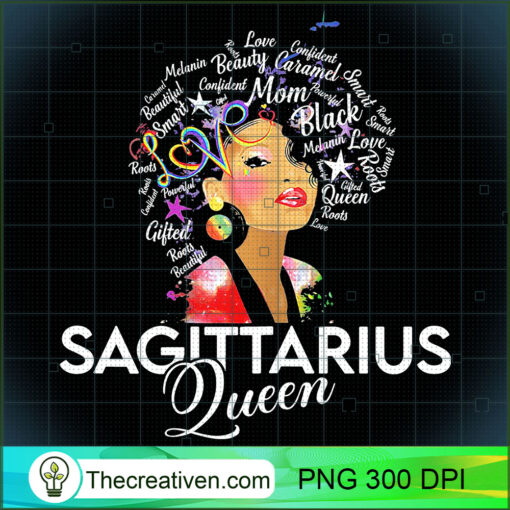 Womens Afro Hair Art Sagittarius Queen November 22 to December 21 T Shirt copy