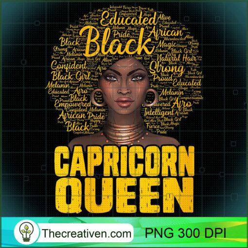 Womens Capricorn Queen Black Woman Natural Hair African American V Neck T Shirt copy