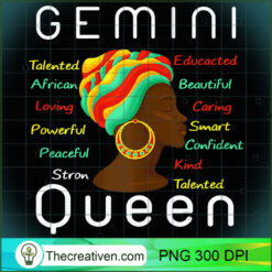 Womens Gemini Queen Afro Horoscope May 21 - June 21 PNG, Afro Women PNG, Gemini Queen PNG, Black Women PNG