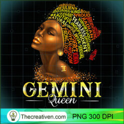 Womens Gemini Queen Womens Birth Date Symbol Zodiac Afro PNG, Afro Women PNG, Gemini Queen PNG, Black Women PNG